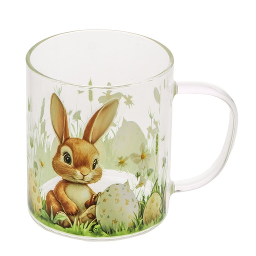 [00074540] TASSE EN VERRE BUNNY "CARAMEL" 117 X 80MM HT96MM 400ML 