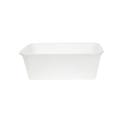 [00074732] WHITE PP MICROWAVABLE TRAY WITH LID 750ML 25PCS