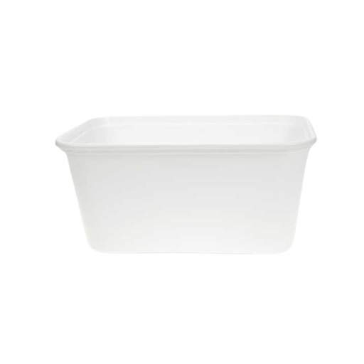[00074733] WHITE PP MICROWAVABLE TRAY WITH LID 1L 25PCS