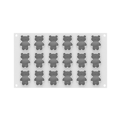 [00074768] MOULE SILIKOMART TEDDY BEAR XS 20 - SILICONE MOULD N.18 50 x 36MM HT 21 MM