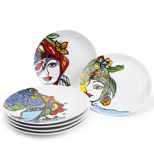 [00075229] JOSIEN BROEREN BORDEN 20,5 CM SET VAN 6