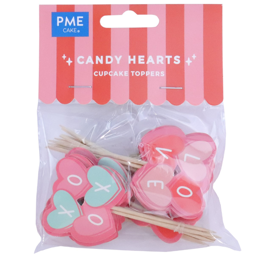 [00075298] HARTVORMIGE TOPPERS XOXO/LOVE H 14CM VERPAKKING VAN 24 STUKS