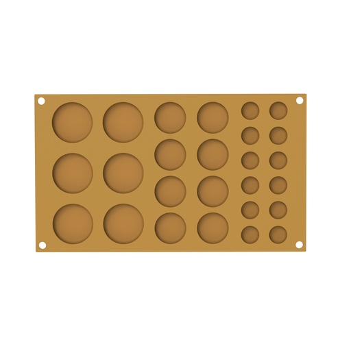 [00075498] SILIKOMART MOULE SILICONE POIS N.6 ø45 HT 8MM - N.8 ø35 HT 8MM - N.12 ø20 HT 8MM