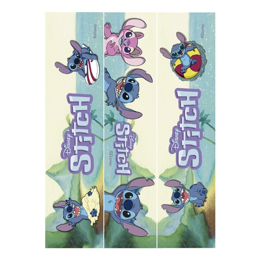 [00075576] BANDES STITCH ET ANGEL PREDECOUPES EN AMIDON 4,95 x 21CM 3PCS