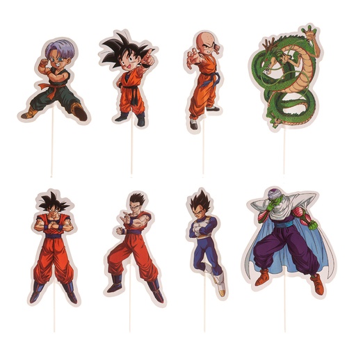 [00075582] DRAGON BALL CARDBOARD CAKE TOPPERS 7 x 11CM 16PCS