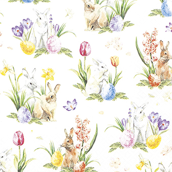 [00075646] HOME FASHION SERVIETTE 33X33CM LE MONDE DE PAQUES 20 PCS