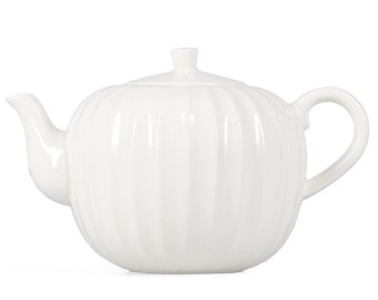 [00075675] BONBISTRO WHITE PORCELAIN TEAPOT WITH RIBBING 58CL 