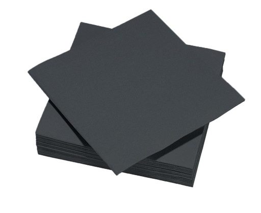 [00075739] MAXIME HOME - COCKTAILSERVETTEN ZWART 25x25 CM 40STKS