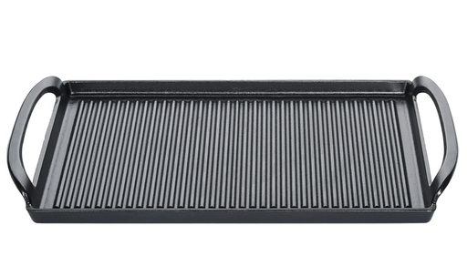 [00098001] KUCHENPROFI PROVENCE PLANCHA/GRILL RAINURE FONTE NOIRE 38X23CM - 2 POIGNEES