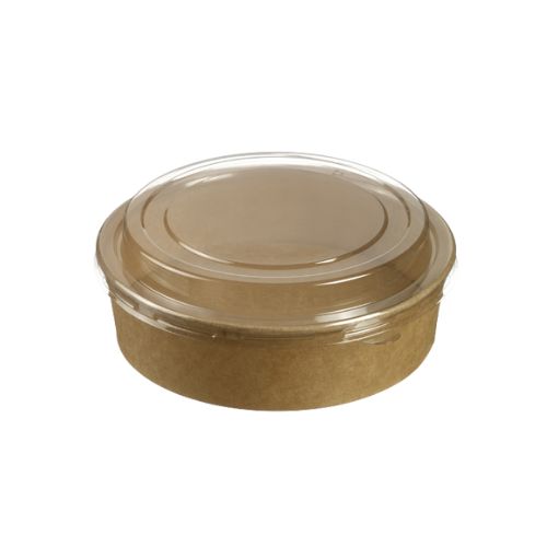 [00098257] SALADIER ROND KRAFT AVEC COUVERCLE 750ML DIAM. 15CM HT 6CM 30PCS FOST+ INCLUS