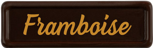 [00098283] 2002914 PLAQUETTE CHOCOLAT "FRAMBOISE" 3.1 x 1.2CM 300PCS 