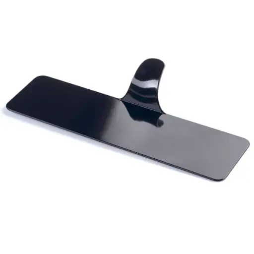 [00098304] ZWART RECHTHOEKIG BORD VOOR ENKELE PORTIE 90 x 38MM HERBRUIKBAAR 350STKS