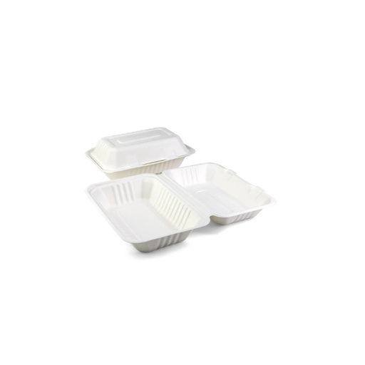 [53533163] SIER RECTANGULAR BOX 1 COMPARTMENT SUGAR CANE SENZA 230X153XH80MM 40PCS 