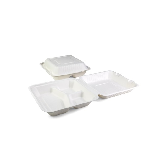 [53533167] SIER VIERKANTE DOOS 3 COMPARTIMENTEN SUIKERRIET SENZA 230X230XH80MM 40ST 