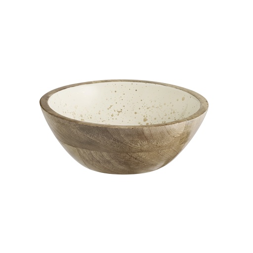 [00098599] APS BOL SALADIER 20CM-0.8L MANGUIER/RÉSINE EPOXY BEIGE-OR 