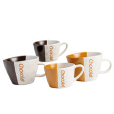[00098686] BIKLEUR BEKER CAMEL/DONKERBRUIN "CHOCOLADE" DIAM 11CM H 7.5CM