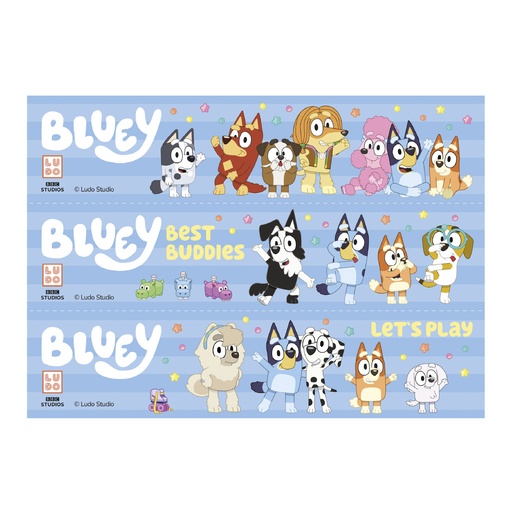 [00098701] BLUEY & BINGO PRE-CUT STARCH STRIPS 4.95 x 21CM 3PCS