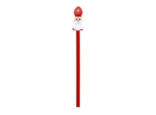 [00098801] RODE HOUTEN SINT-NICOLAAS POTLOOD H 21CM