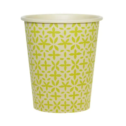 [00099079] GREEN AZULEJO CARDBOARD CUP 180 ML 25 PCS