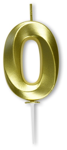 [00099156] BOUGIE CHIFFRE DIAMANT DORÉE N°0 HT 5CM