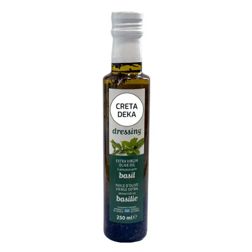 [00099271] CRETA DEKA - HUILE D'OLIVE EXTRA VIERGE INFUSÉE AU BASILIC 250ML