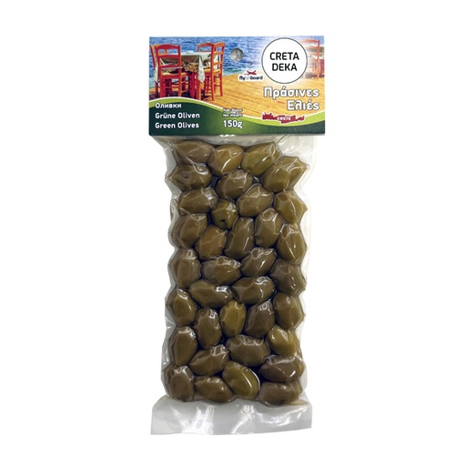 [00099278] CRETA DEKA – VACUUM-PACKED GREEN OLIVES 150G