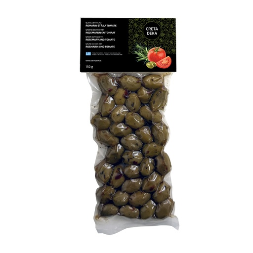 [00099279] CRETA DEKA - OLIVES VERTES SOUS-VIDE AU ROMARIN ET À LA TOMATE 150GR