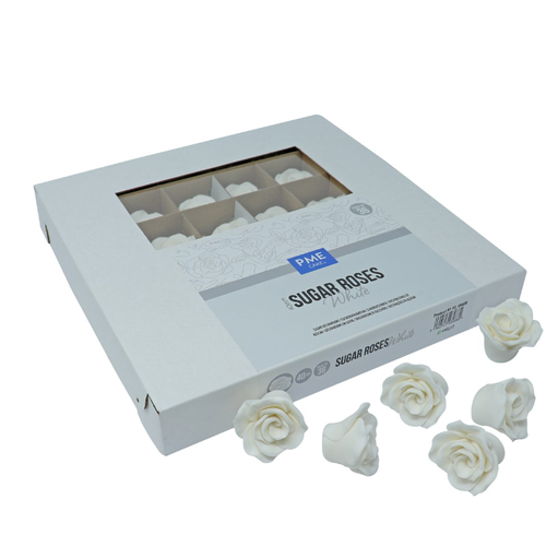 [00099332] PME - ROSES EN SUCRE 40MM - BLANCHE 36PCS