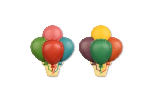 [00099550] PLAQUETTE BALLONS COLORÉS 2 ASS. CHOCOLAT BLANC 4,2 x 5CM 60PCS