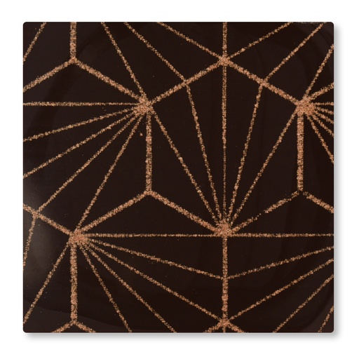 [00099570] PLAATJES MET GEOMETRISCHE MOTIEVEN EN BRONZEN LIJNEN - PURE CHOCOLADE - 2,8 X 2,8CM - 240STUKS