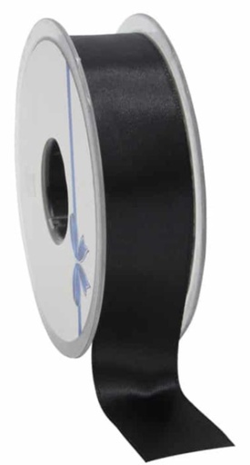[70410059] DUBBELZIJDIG ZWART SATIJNEN LINT 25 MM X 25 M FOST+ INBEGREPEN