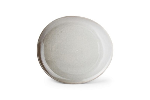 [60251204] F2D GREY CERES ASSIETTE PLATE OVALISEE 25X23CM