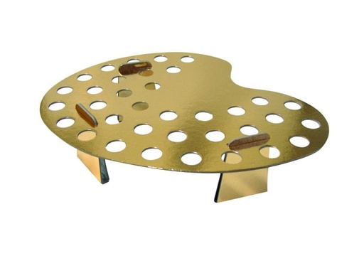 [00101991] PIDY - PRÉSENTOIR PALETTE CARTON AVEC PIEDS - DORÉ RÉVERSIBLE ARGENT - 36 TROUS - 380 × 290 MM - 15 PCS