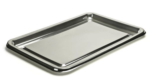 [00102011] PLATEAU RECTANGULAIRE EN PLASTIQUE - ARGENT - 35 x 24 CM - 5 PCS