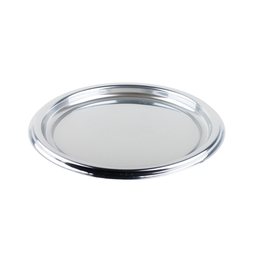 [00102055] PLATEAU ROND EN PLASTIQUE - ARGENT - Ø 40 CM - 5 PCS