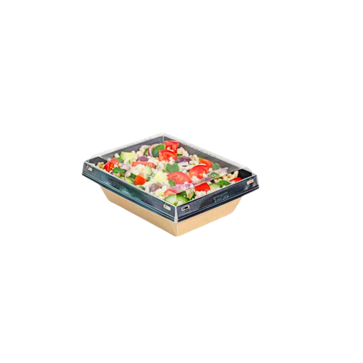 [00102079] LUXIFOOD - RECTANGULAR BLACK CARDBOARD BOX WITH TRANSPARENT LID - 180 × 140 MM - HEIGHT 64 MM - 850 ML - 20 PCS