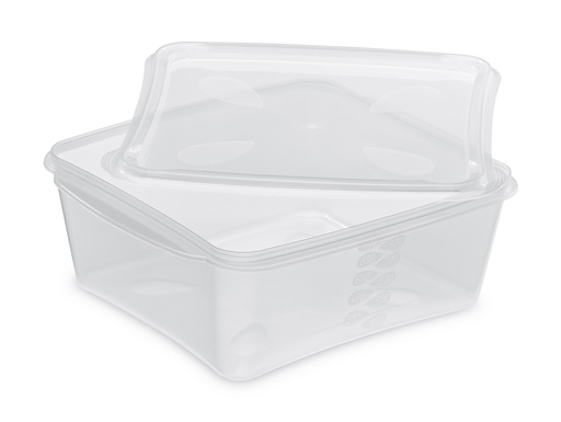 [00102085] PRESTIPACK - RECTANGULAR TRANSPARENT STORAGE CONTAINER WITH LID - MICROWAVE-SAFE - 175 × 159 MM - HEIGHT 63 MM - 1000 ML - 30 PCS