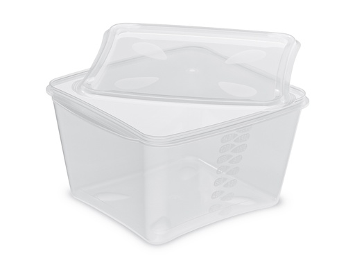 [00102089] PRESTIPACK - RECHTHOEKIG TRANSPARANT BEWAARBAKJE MET DEKSEL - GESCHIKT VOOR DE MAGNETRON - 175 × 159 MM - HOOGTE 95 MM - 1500 ML - 30 STUKS