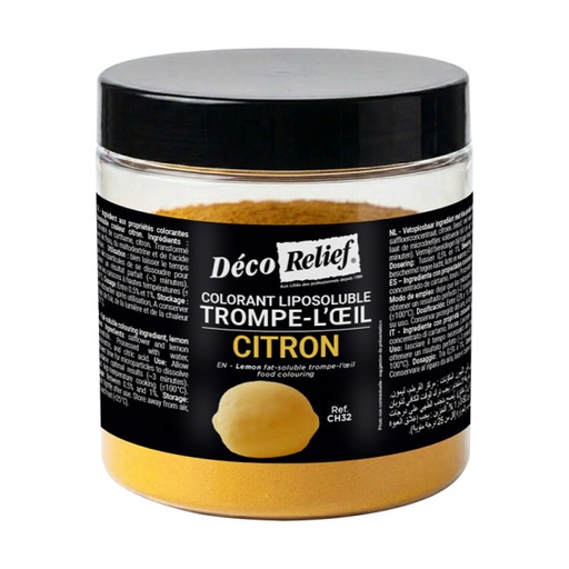 [00102292] LIPOSOLUBLE FOOD COLORING FOR TROMPE-L'OEIL - LEMON - 100 G