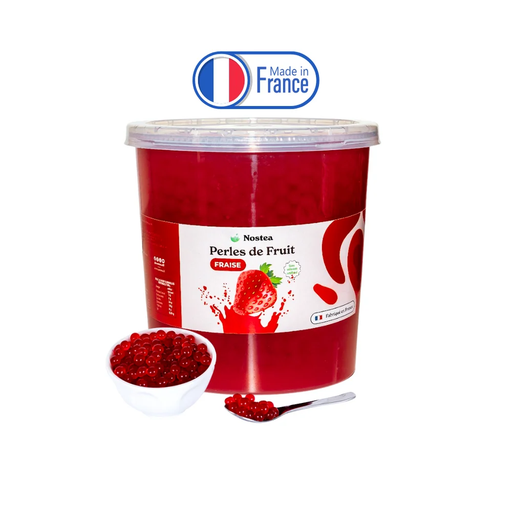 [00102493] NOSTEA - FRUITPARELS MET AARDbeiENSMAAK VOOR BUBBLE TEA - 3,2KG