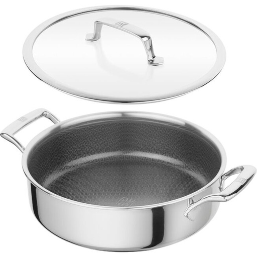 [00102648] ZWILLING - PEAK CERAFORCE HYCOAT COCOTTE AVEC 2 POIGNÉES + COUVERCLE EN VERRE Ø 26CM 3,8L