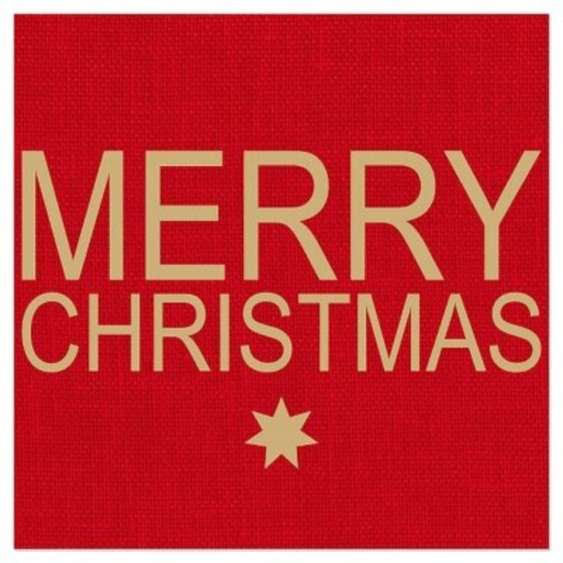 [60700820] ARTEBENE SERVIETTE 33X33CM MERRY CHRISTMAS ROUGE 20PCS