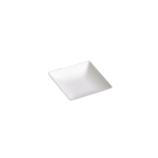 [44104315] ASSIETTE CARREE PULPE DE CANNE BLANC 16CM 50PCS