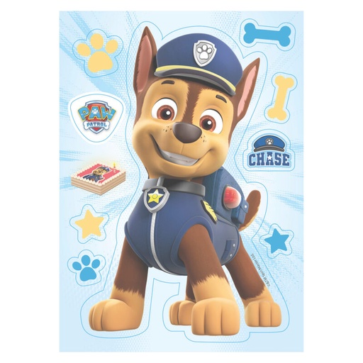 [08041933] 160167 HOSTIE SILHOUET PAW PATROL CHASE 14,8X21CM