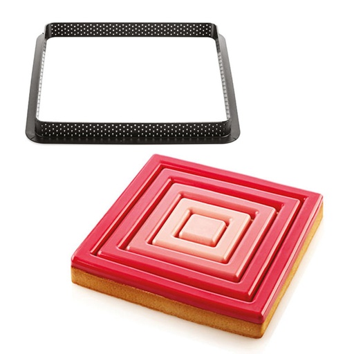 [51657432] SILIKOMART TART RING SQUARE MOLD 200 X 200MMH20MM