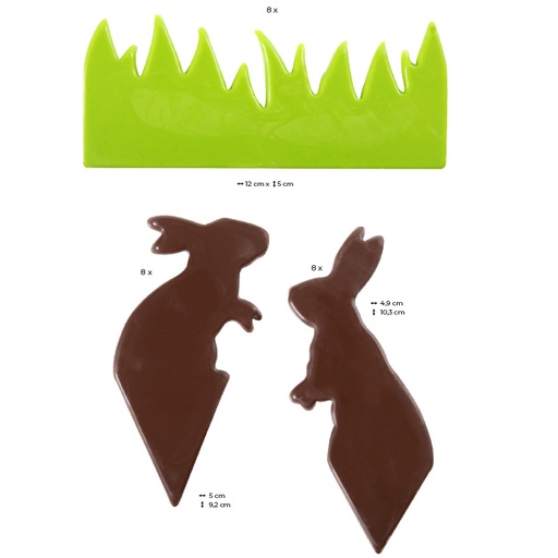 [08054582] 2069144 SET LAPIN SUR PIQUE + HERBE CHOCOLAT 8 SETS***S/CD*** *E/2025*