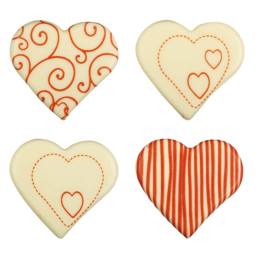 [08060313] 2068327 RODE CHOCOLADE LIJNEN HARTEN 60 STUKS ***OP BESTELLING***