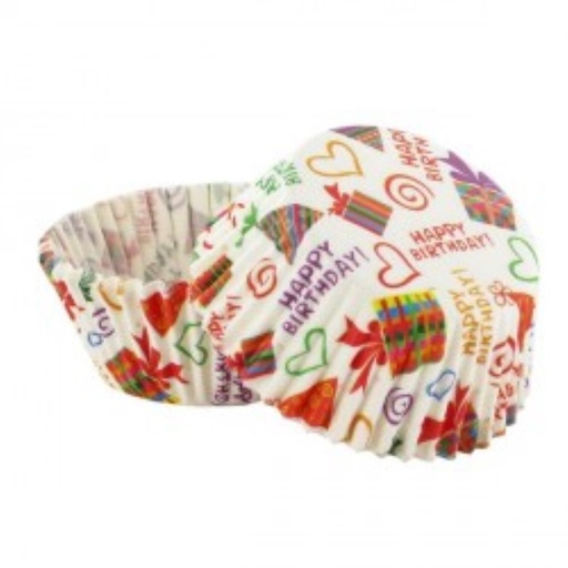 [70407422] CAISSETTE CUPCAKE HAPPY BIRTHAY 50 PCES FOST+ INCLUS