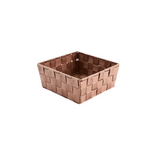 [60700785] SM HAZELNUT ROPE SQUARE BASKET 20X20XH8CM