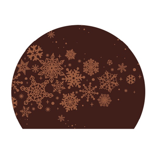 [08082117] 2014671 EMBOUT DE BÛCHE FLOCON DE NEIGE CHOCOLAT NOIR 10X8CM 40 PCES